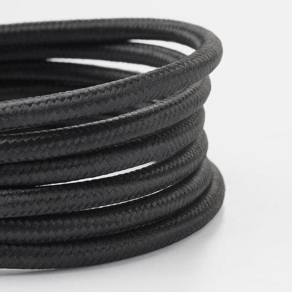 SUNNEBY - Cord set, black textile, 1.8 m - best price from Maltashopper.com 90420129