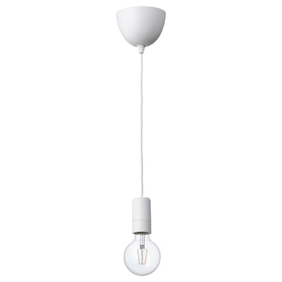 SUNNEBY / LUNNOM - Pendant lamp with bulb, white/transparent globe , - best price from Maltashopper.com 89491504