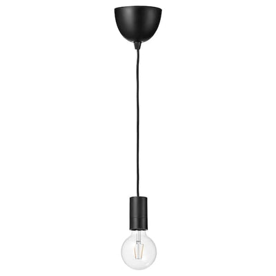 SUNNEBY / LUNNOM - Lampada a sospensione con lampadina, nero globo/trasparente , - best price from Maltashopper.com 79491199