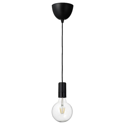 SUNNEBY / LUNNOM - Pendant lamp with bulb, black / adjustable light intensity globe , - best price from Maltashopper.com 99494451