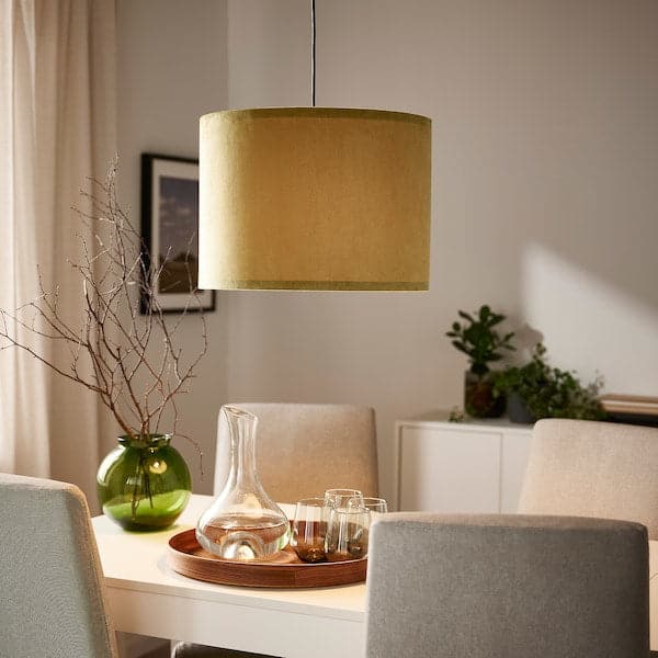 Ikea MOLNSKIKT / SUNNEBY - Pendant lamp, black/dark yellow velvet, 42 cm