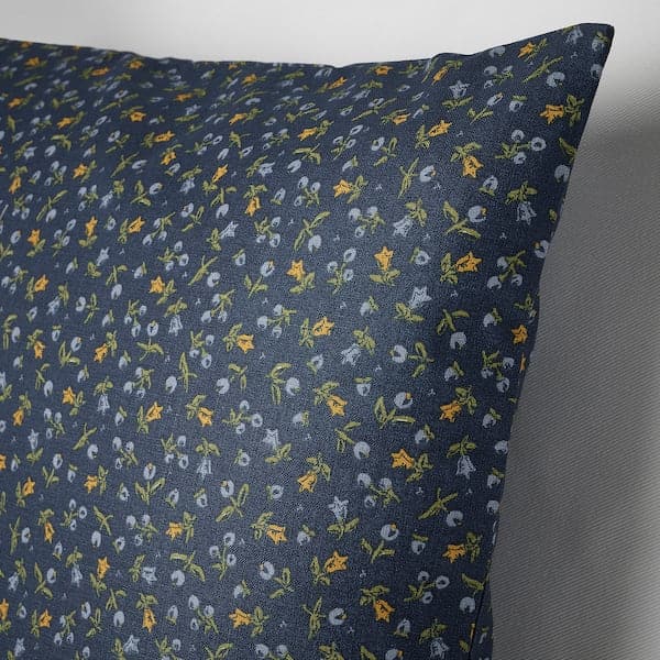 SVÄRDTÅG - Cushion cover, dark blue/floral pattern, 50x50 cm - best price from Maltashopper.com 10562009