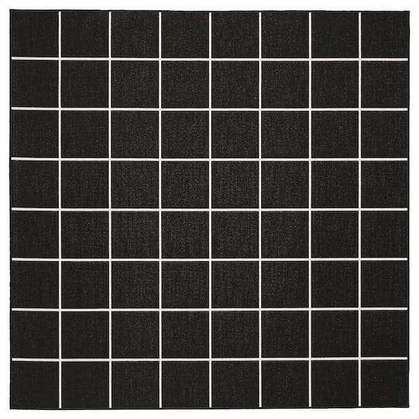 SVALLERUP - Rug flatwoven, in/outdoor, black/white, 200x200 cm - best price from Maltashopper.com 50435217