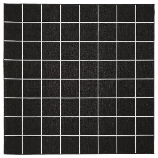 Ikea SVALLERUP - Rug flatwoven, in/outdoor, black/white, 200x200 cm