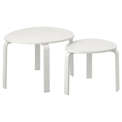 SVALSTA Set of 2 coffee tables - white biting , - best price from Maltashopper.com 70280686