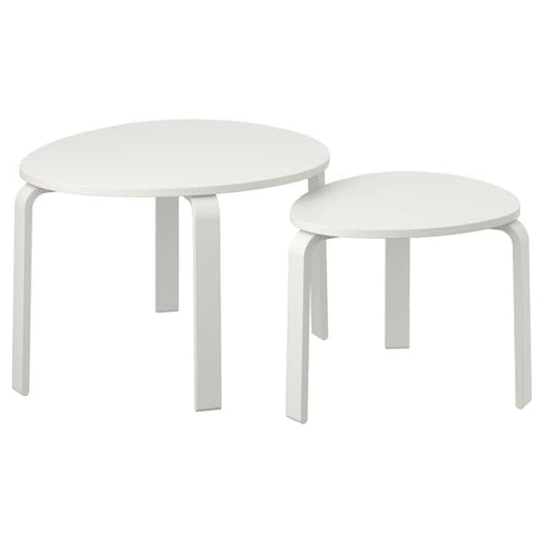 SVALSTA Set of 2 coffee tables - white biting ,