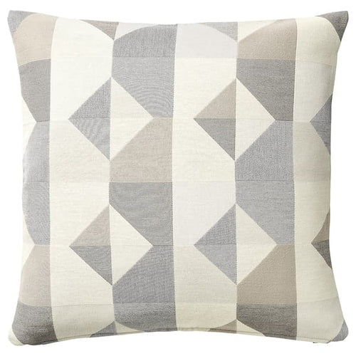 SVARTHÖ - Cushion cover, grey/beige, 50x50 cm