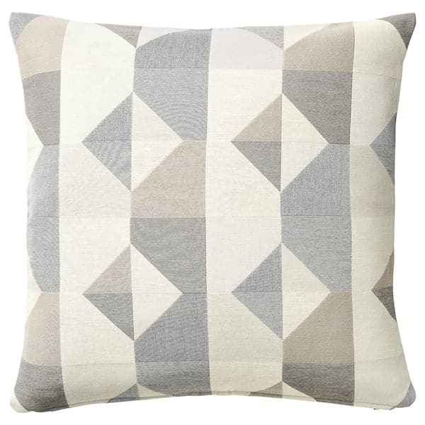 SVARTHÖ - Cushion cover, grey/beige, 50x50 cm