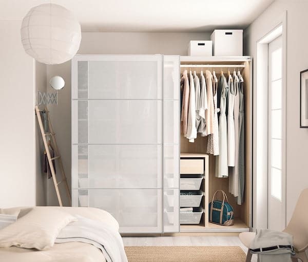 SVARTISDAL - 4 panels for sliding door frame, white paper effect - Premium Armoires & Wardrobes from Ikea - Just €71.99! Shop now at Maltashopper.com