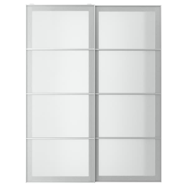 SVARTISDAL - Pair of sliding doors, white paper effect, 150x201 cm - best price from Maltashopper.com 29439788