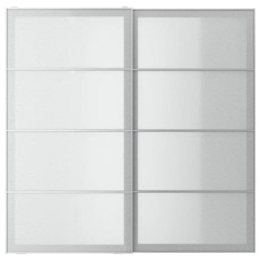 SVARTISDAL - Pair of sliding doors, white paper effect, 200x201 cm - best price from Maltashopper.com 29439793