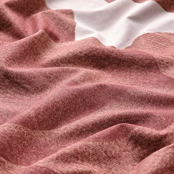 Ikea SVARTKLINT - Duvet cover and 2 pillowcases, light pink/dark pink, 240x220/50x80 cm