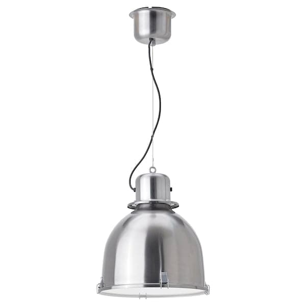 SVARTNORA - Pendant lamp, stainless steel effect, 38 cm - best price from Maltashopper.com 50504772