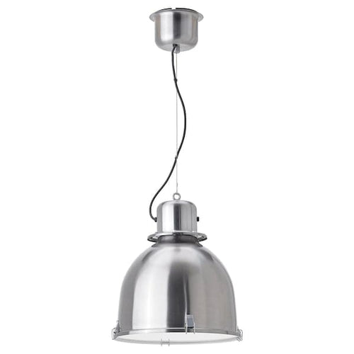 SVARTNORA - Pendant lamp, stainless steel effect, 38 cm