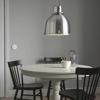 SVARTNORA - Pendant lamp, stainless steel effect, 38 cm - best price from Maltashopper.com 50504772