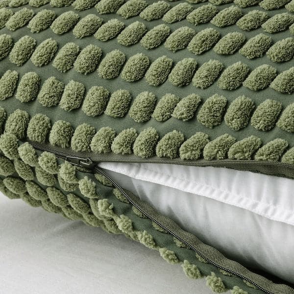 Ikea SVARTPOPPEL - Cushion cover, green-yellow, 65x65 cm