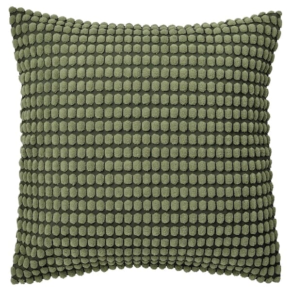 SVARTPOPPEL - Cushion cover, green-yellow, 65x65 cm