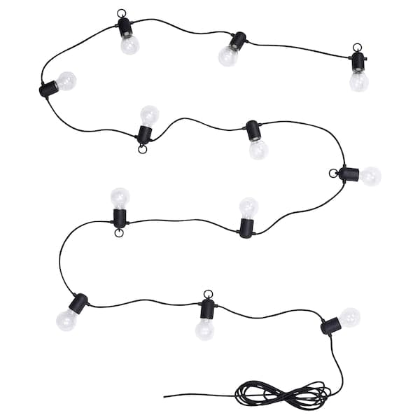 SVARTRÅ LED lighting 12 lights, black/outdoor , - best price from Maltashopper.com 30521800