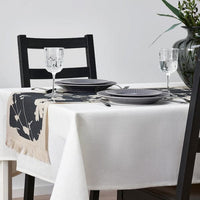 SVARTVIDE - Table-runner, patterned natural/dark grey, 40x160 cm - best price from Maltashopper.com 20541380