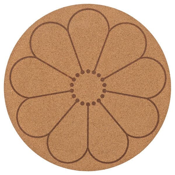 SVARTVIDE - Place mat, cork/patterned flower, 35 cm - best price from Maltashopper.com 40550811