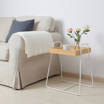 SVENARUM - Side Table, bamboo/white, 39x51 cm - best price from Maltashopper.com 20499060