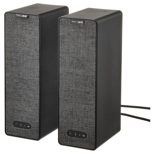 SYMFONISK - Wi-Fi Box speaker, black/set of 2 gen 2