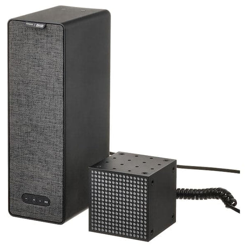 SYMFONISK / FREKVENS - Box speaker with LED light, black/gen 2
