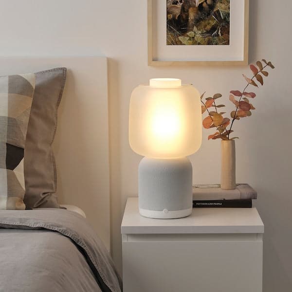 SYMFONISK Wi-Fi lamp/speaker, glass lampshade - white , - best price from Maltashopper.com 99430925