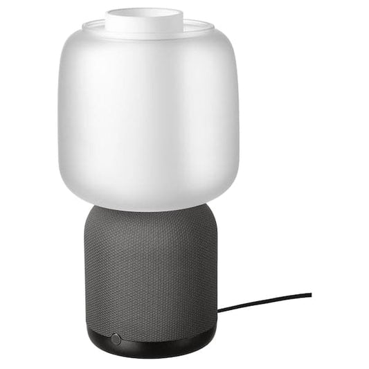 SYMFONISK Wi-Fi lamp/speaker, glass lampshade - black/white , - best price from Maltashopper.com 39482682