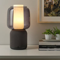SYMFONISK Wi-Fi lamp/speaker, glass lampshade - black , - best price from Maltashopper.com 59430913
