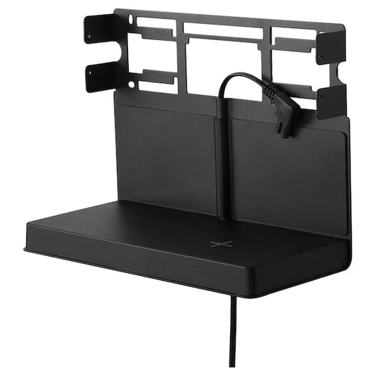 SYMFONISK - Shelf w wireless charger, black - best price from Maltashopper.com 70513308