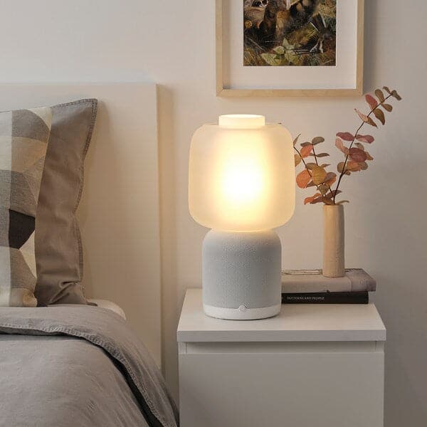 SYMFONISK - Shade for speaker lamp base, glass/white - best price from Maltashopper.com 30494750