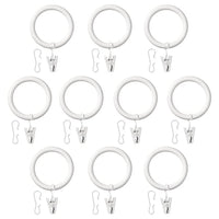 SYRLIG - Curtain ring with clip and hook, white, 38 mm - best price from Maltashopper.com 50217238
