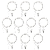 SYRLIG curtain ring with clip and hook, white, 38 mm, 10 pack