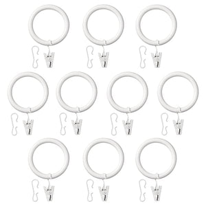 SYRLIG - Curtain ring with clip and hook, white, 38 mm - best price from Maltashopper.com 50217238