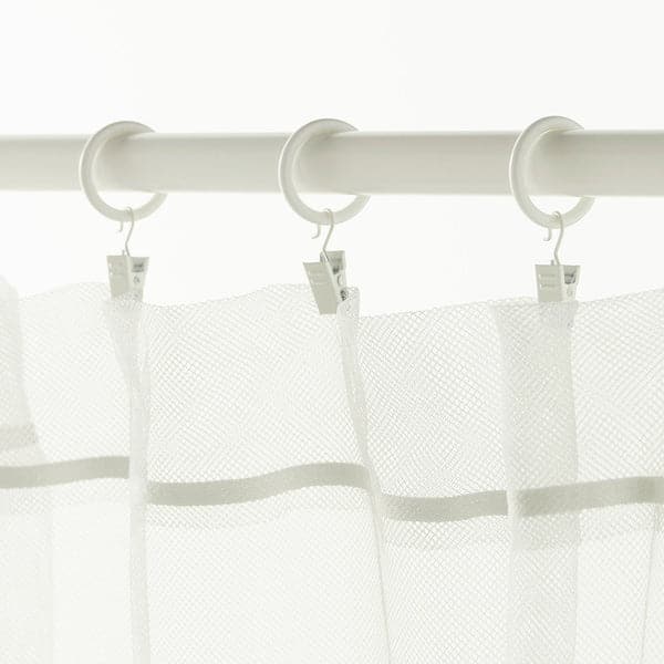 SYRLIG - Curtain ring with clip and hook, white, 25 mm - best price from Maltashopper.com 40224098