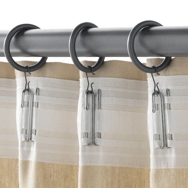 SYRLIG - Curtain ring with clip and hook, silver-colour , - best price from Maltashopper.com 50219954