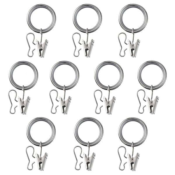SYRLIG Curtain ring with clip and hook - nickel-plated 25 mm , 25 mm - best price from Maltashopper.com 10305798