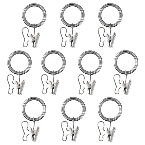 SYRLIG - Curtain ring with clip and hook , 38 mm