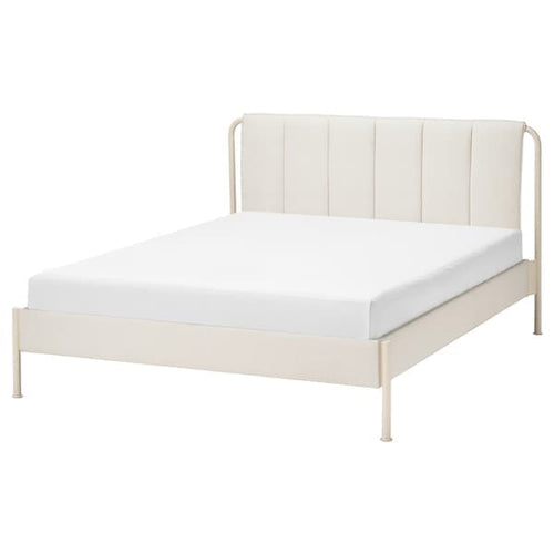TÄLLÅSEN - Upholstered bed frame, Kulsta light beige/Leirsund, , 160x200 cm
