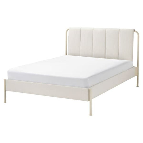 TÄLLÅSEN - Upholstered bed frame, Kulsta light beige/Luröy, ,