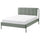 TÄLLÅSEN - Upholstered bed frame/mattress, Kulsta grey-green/Valevåg rigid, , 140x200 cm