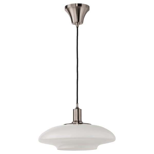 TÄLLBYN - Pendant lamp, nickel-plated/opal white glass, 40 cm - best price from Maltashopper.com 40440238