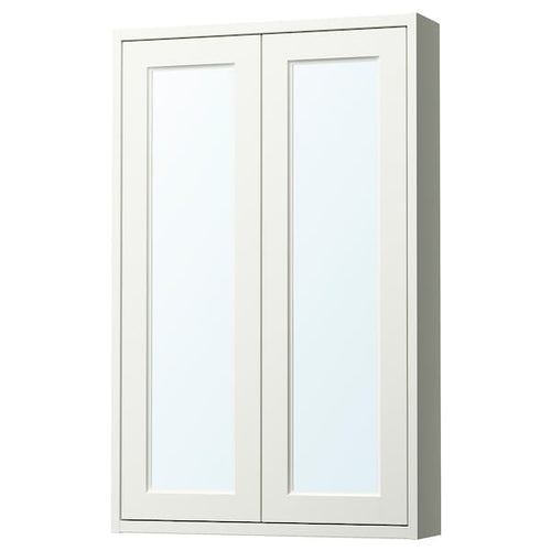 TÄNNFORSEN - Mirror cabinet with doors, white, 60x15x95 cm