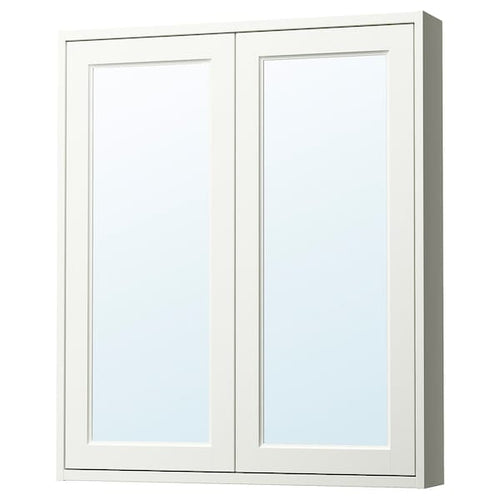 TÄNNFORSEN mirror cabinet with doors, white, 80x15x95 cm