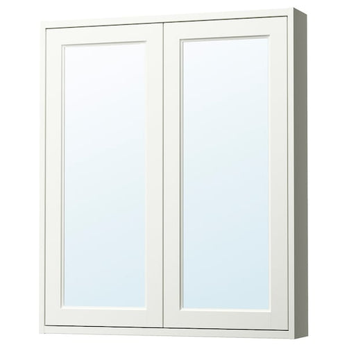 TÄNNFORSEN - Mirror cabinet with doors, white, 80x15x95 cm
