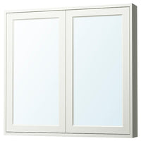 TÄNNFORSEN - Mirror cabinet with doors, white, 100x15x95 cm - best price from Maltashopper.com 00555250
