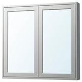 TÄNNFORSEN mirror cabinet with doors, light grey, 100x15x95 cm