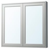 TÄNNFORSEN - Mirror cabinet with doors, light grey,100x15x95 cm - best price from Maltashopper.com 20555254
