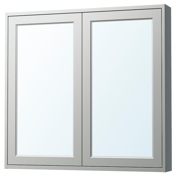 Ikea TÄNNFORSEN - Mirror cabinet with doors, light grey,100x15x95 cm